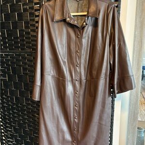 Eloquii Dark Brown Leather Jacket